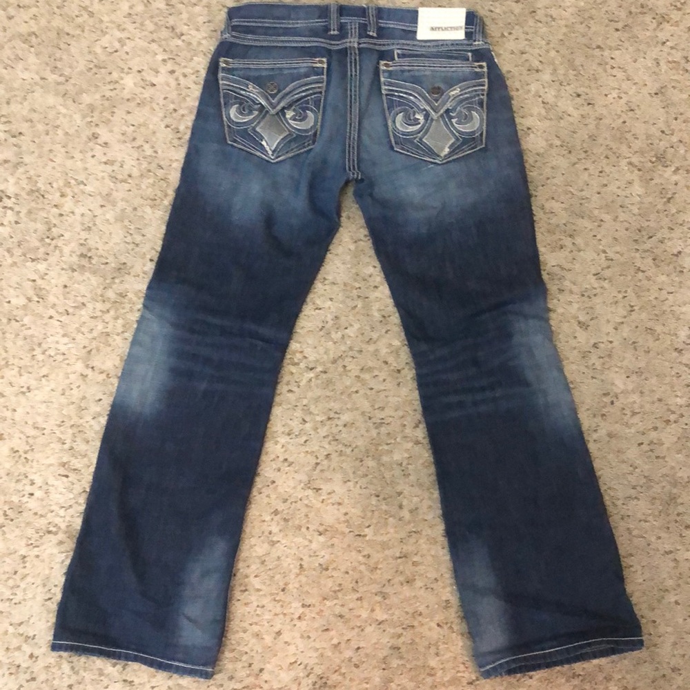 Mens 32x30 Buckle Affliction distressed blue Jeans